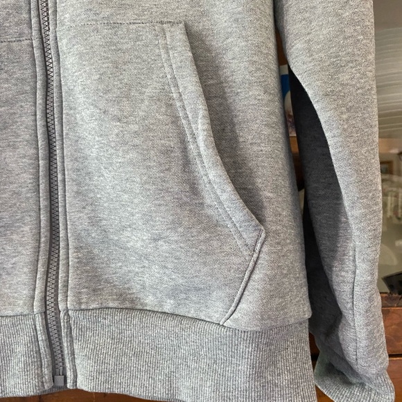 Puma Unisex Grey Zip-Up Cotton Sweatshirt - Picture 6 of 14